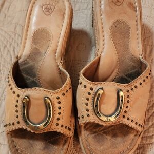 Ariat Leather Horseshoe Slides